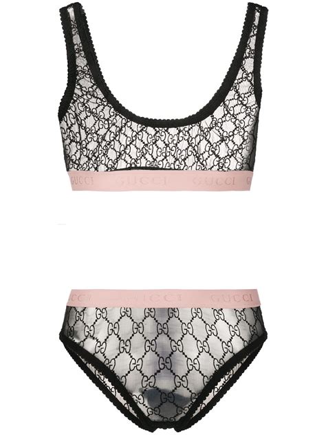 gucci tulle|Gucci Tulle Jacquard Bra Set .